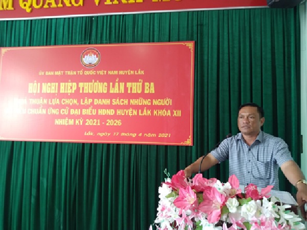Ủy ban MTTQ Việt Nam huyện tổ chức Hội nghị hiệp thương lần thứ 3  lựa chọn người đủ tiêu chuẩn ứng cử đại biểu HĐND huyện