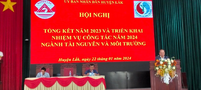 Hội nghị tổng kết năm 2023 và triển khai phương hướng, nhiệm vụ năm 2024 ngành Tài nguyên và Môi trường huyện Lắk