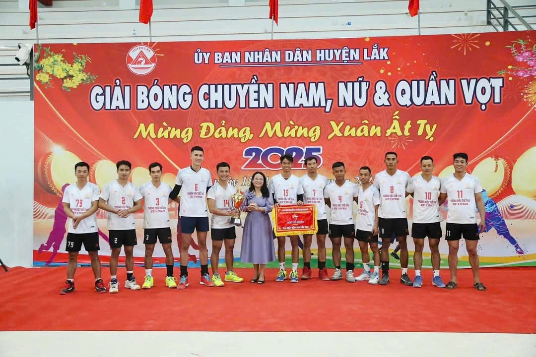 Huyện Lắk tổ chức giải bóng chuyền nam, nữ và quần vợt mừng Đảng, mừng xuân Ất Tỵ năm 2025